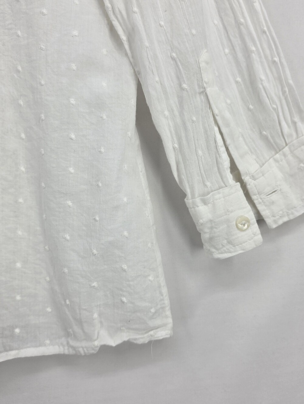 Vintage Old Navy Cottagecore Swiss Dot Lace Pintuck Prairie Blouse Size Medium - Picture 13 of 15